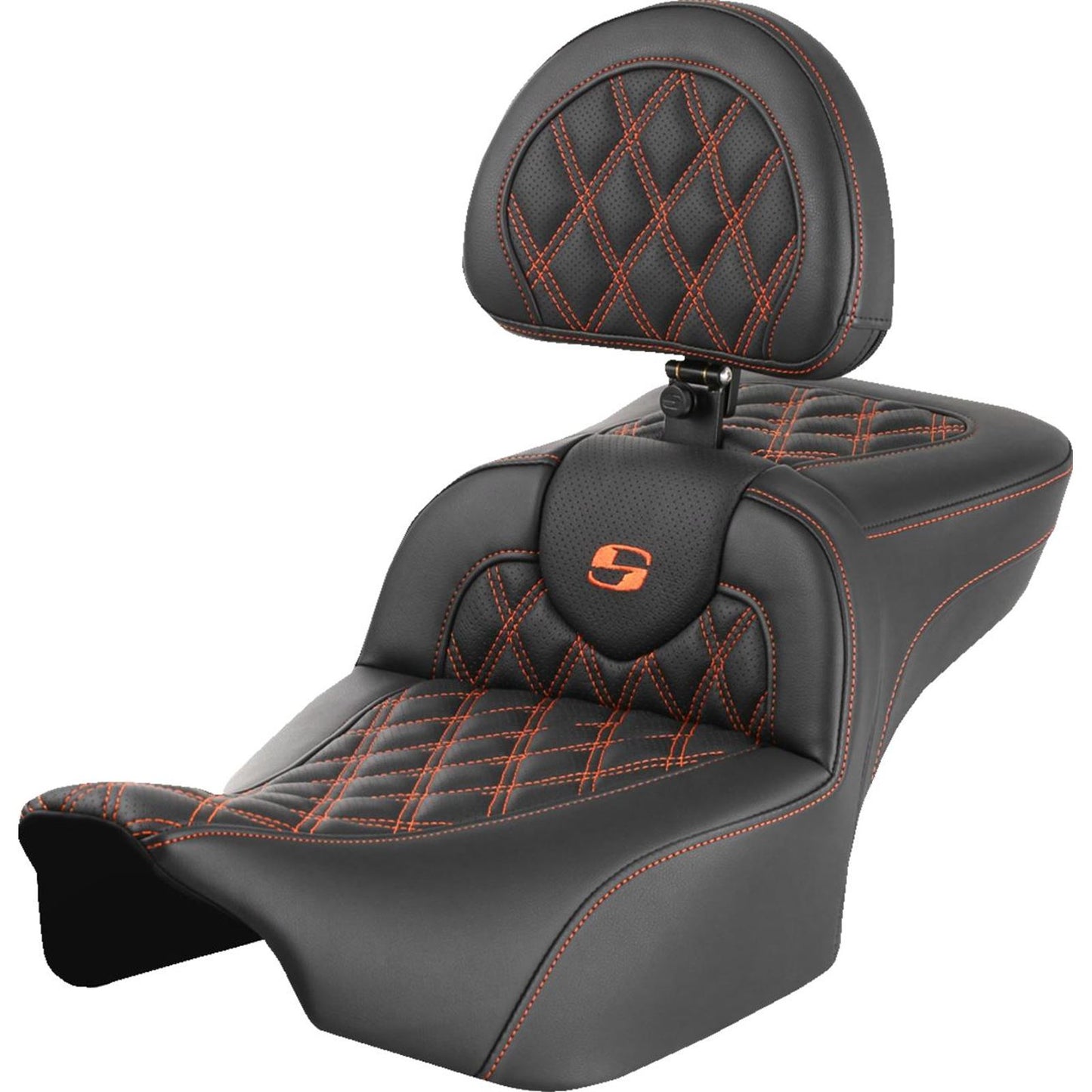 Saddlemen Roadsofa™ Extended Reach Seat Lattice/Orange Stitch FLTR/FLHX 23-24 [MPN: 823-07-184B3]_1498013
