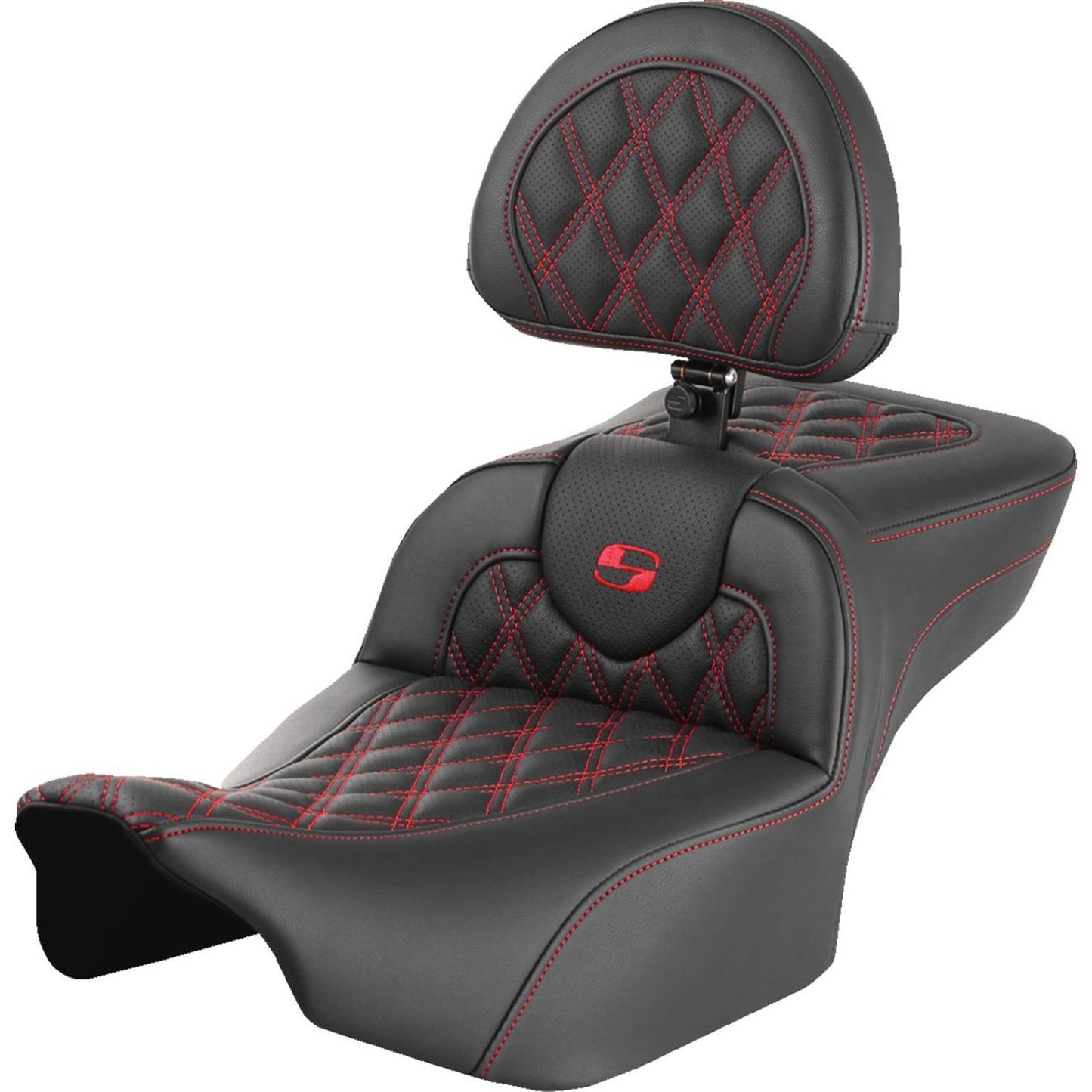 Saddlemen Roadsofa™ Extended Reach Seat Lattice/Red Stitch FLTR/FLHX '23-'24 823-07-184B4_1498020