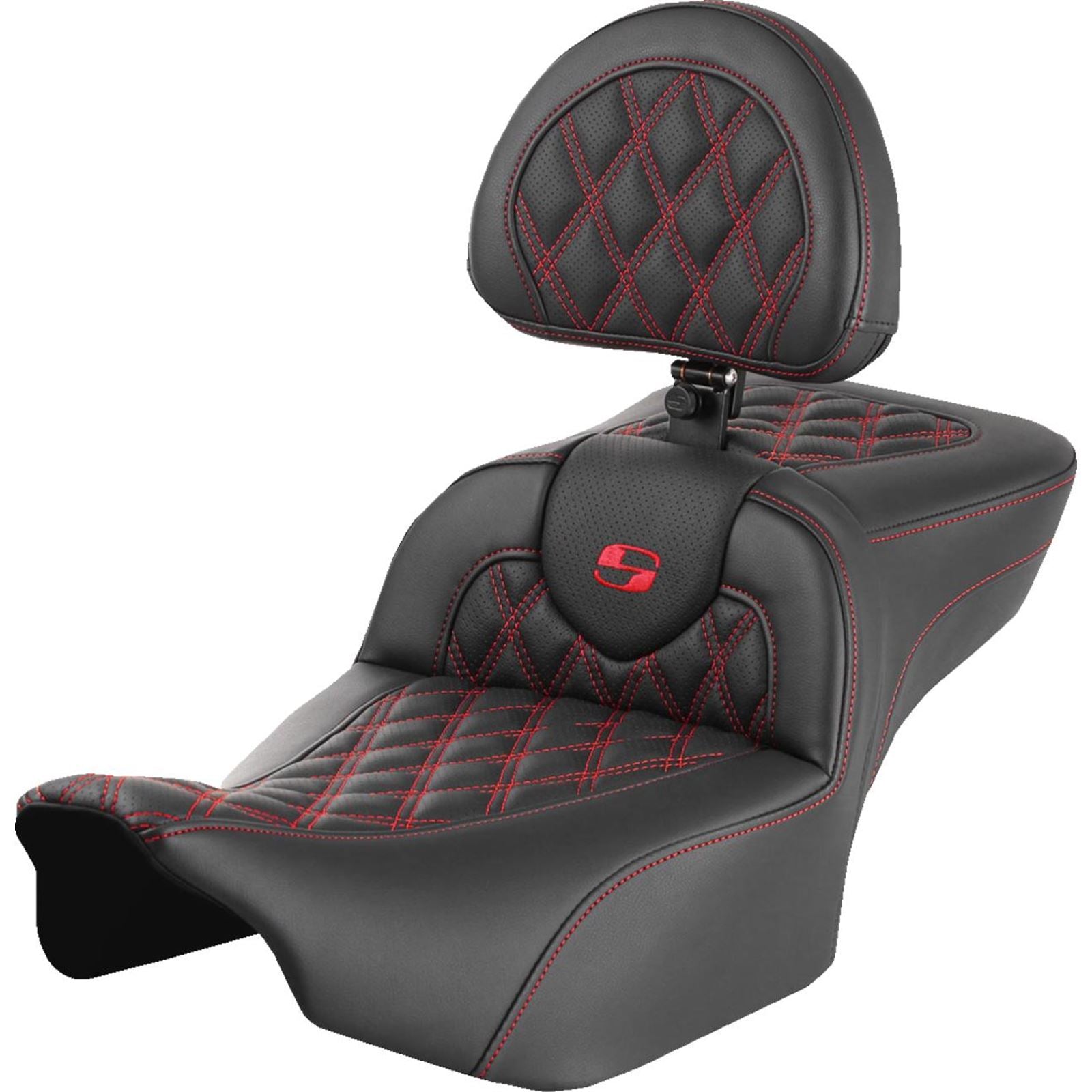 Saddlemen Roadsofa™ Extended Reach Seat Lattice/Red Stitch FLTR/FLHX '23-'24 823-07-184B4_1498020
