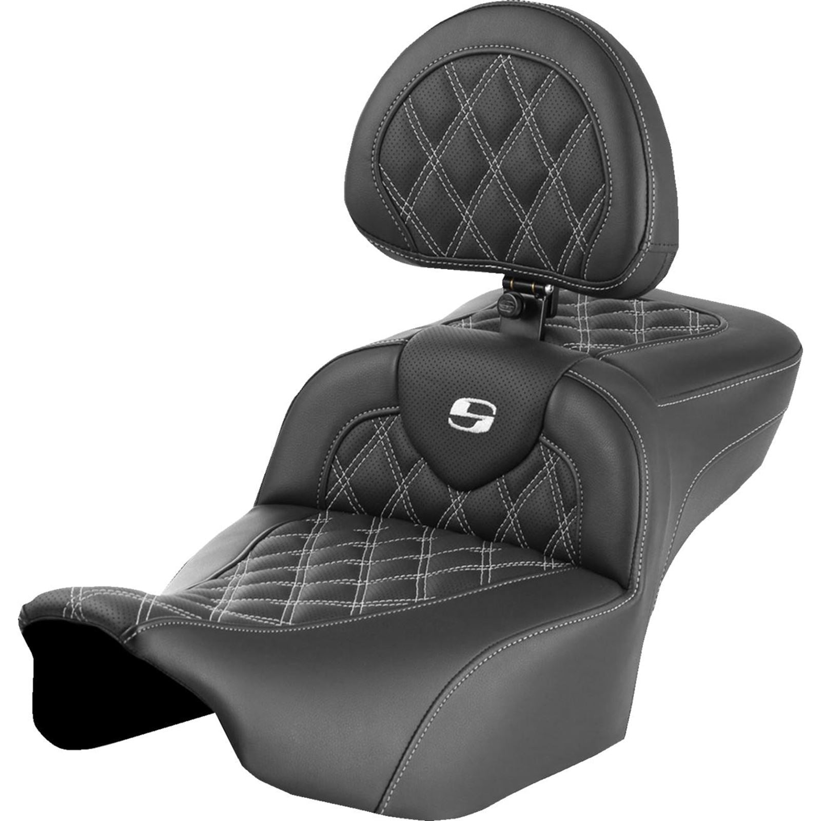 Saddlemen Roadsofa™ Extended Reach Seat - White Stitch - FLTR/FLHX '23-'24 823-07-184B6_1501289