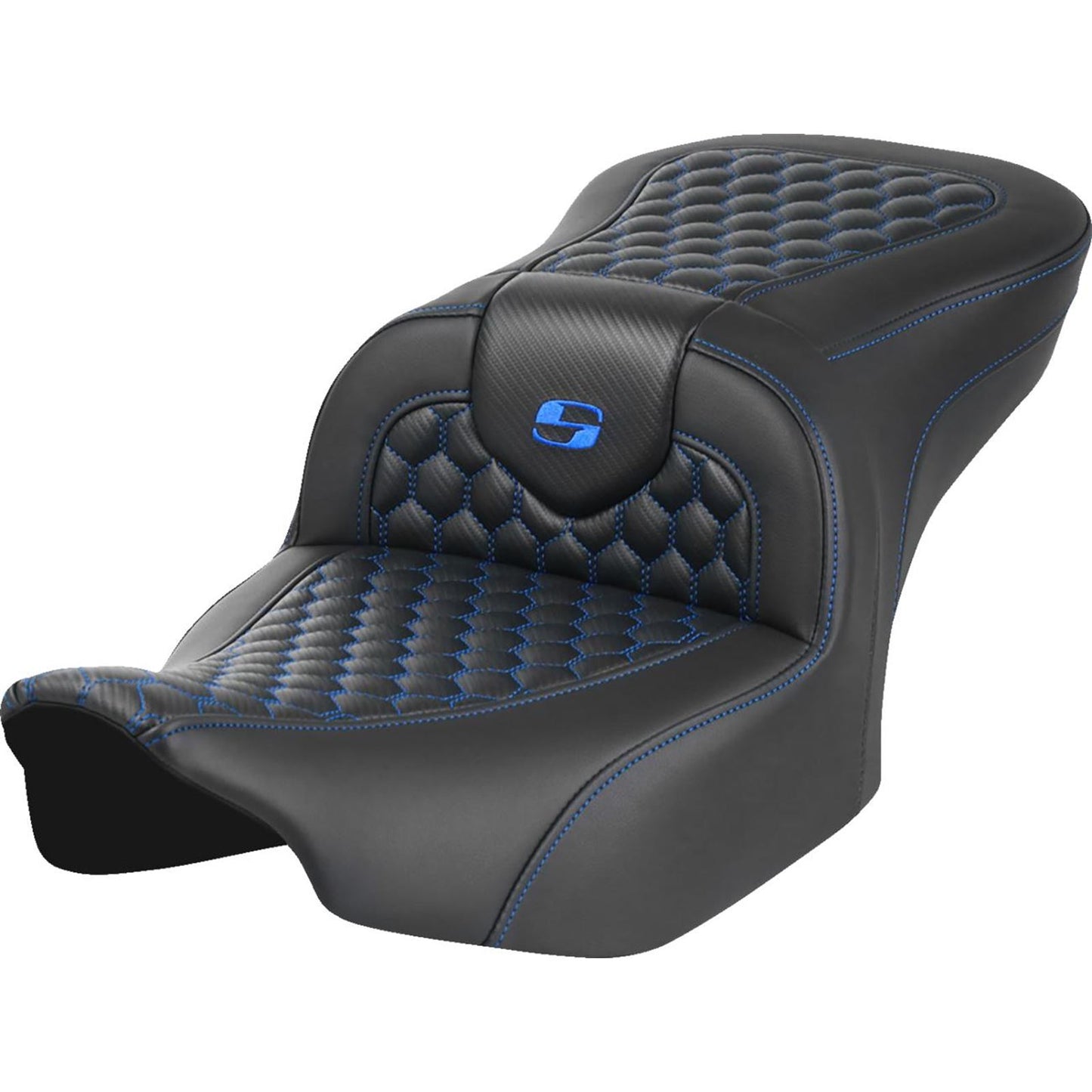 Saddlemen Roadsofa™ Seat - Honeycomb - Blue Stitch - FLTR/FLHX '23-'24 823-07-18901_1523841