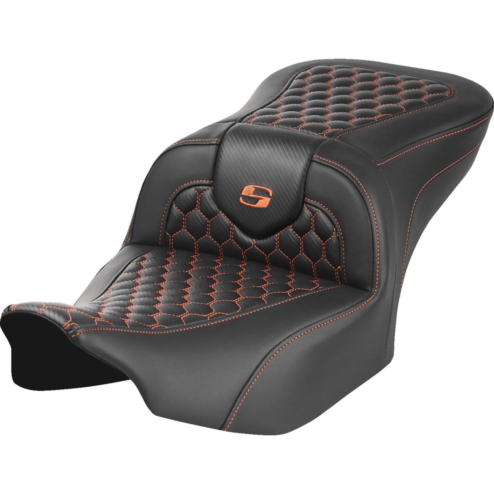 Saddlemen Roadsofa™ Seat - Honeycomb - Orange Stitch - FLTR/FLHX '23-'24 823-07-18903_1523844