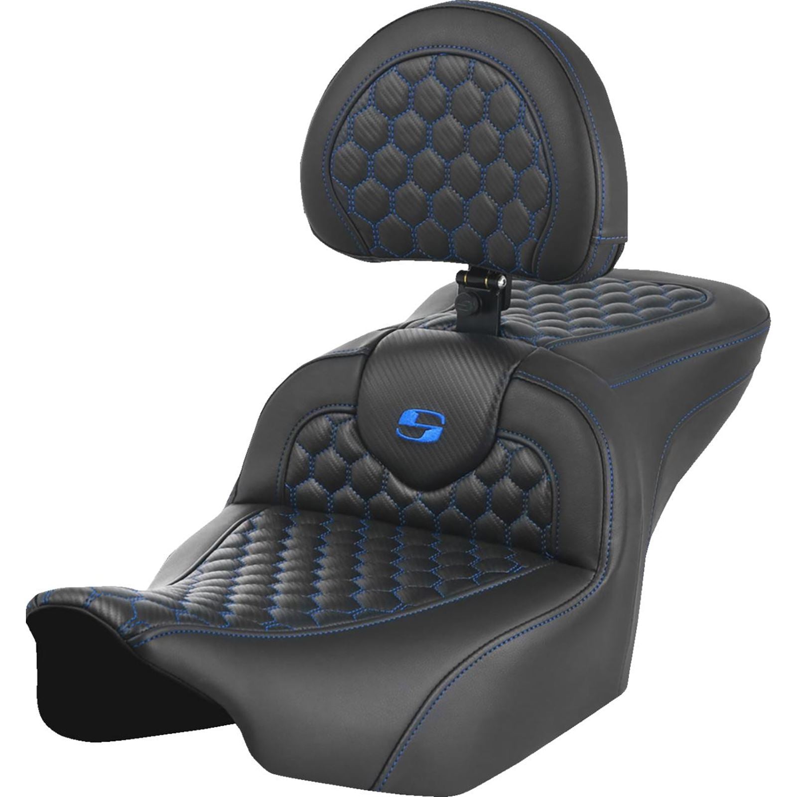 Saddlemen Roadsofa™ Seat - Honeycomb - Blue Stitch - FLTR/FLHX '23-'24 823-07-189B1_1523848