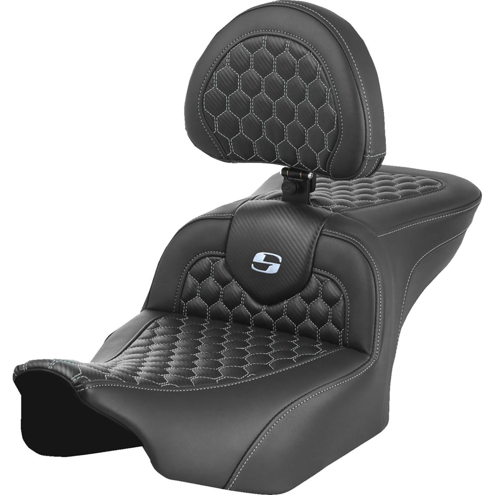 Saddlemen Roadsofa™ Seat - Honeycomb - Silver Stitch - FLTR/FLHX '23-'24 823-07-189B5_1523853