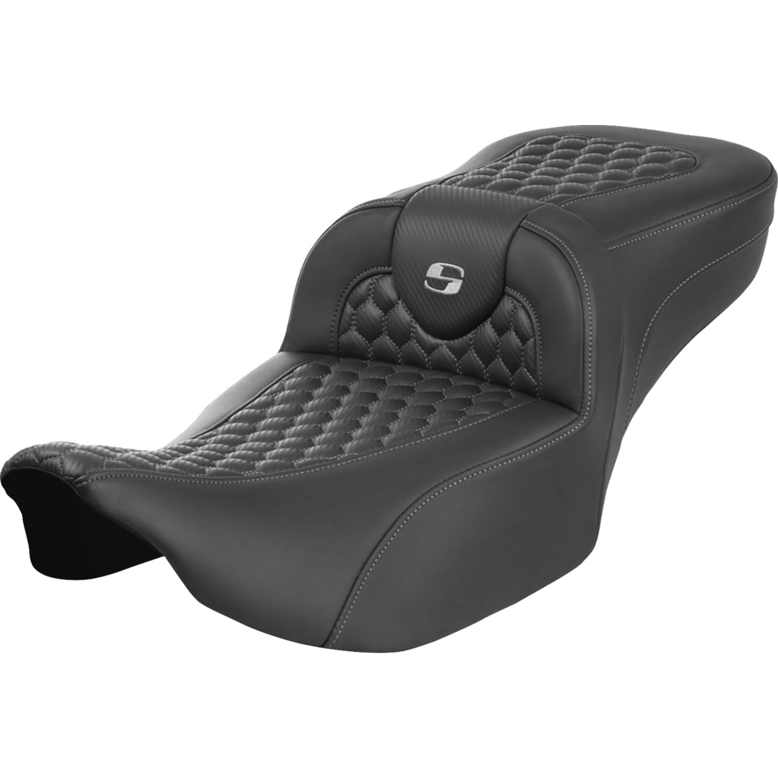 Saddlemen Roadsofa™ Extended Reach Seat - Honeycomb - Silver Stitch 823-07-19005_1485952