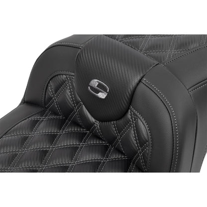 Saddlemen RoadSofa™ Seat - Carbon Fiber - Gray Stitch - FLTR/FLHX '23-'24 823-07-20602_1523861