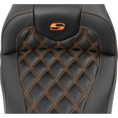Saddlemen RoadSofa™ Seat - Carbon Fiber - Orange Stitch - FL/FX '23-'24 823-07-20603_1523842
