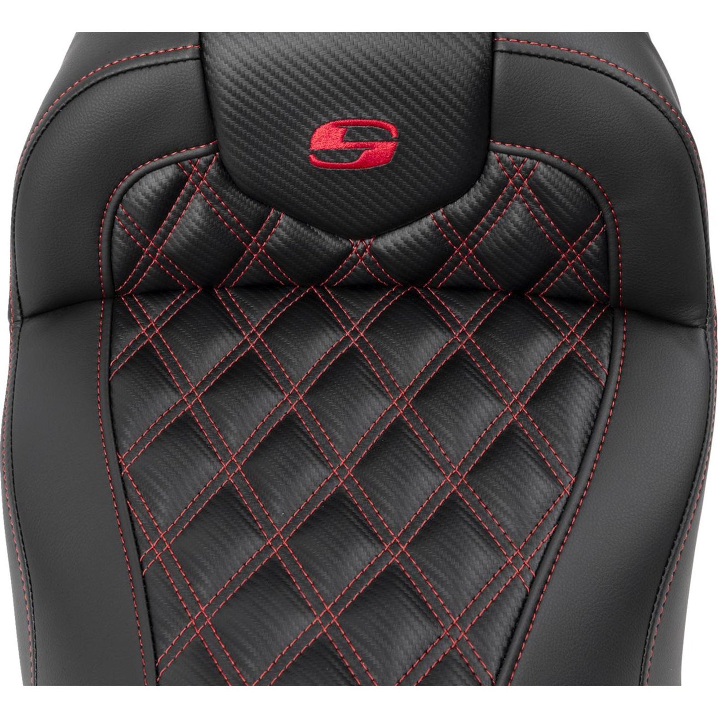Saddlemen RoadSofa™ Seat - Carbon Fiber - Red Stitch - FLTR/FLHX '23-'24 823-07-20604_1523823
