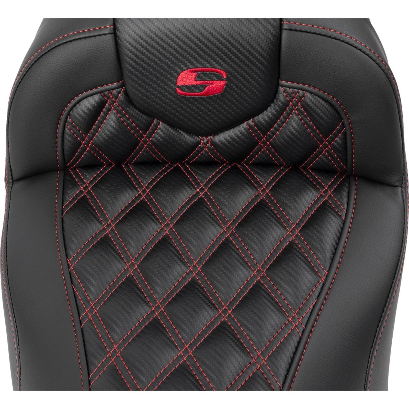 Saddlemen RoadSofa™ Seat - Carbon Fiber - Red Stitch - FLTR/FLHX '23-'24 823-07-20604_1523823