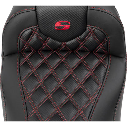 Saddlemen RoadSofa™ Seat - Carbon Fiber - Red Stitch - FLTR/FLHX '23-'24 823-07-20604_1523823