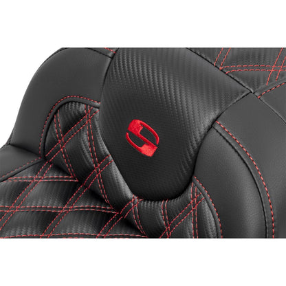 Saddlemen RoadSofa™ Seat - Carbon Fiber - Red Stitch - FLTR/FLHX '23-'24 823-07-20604_1523824