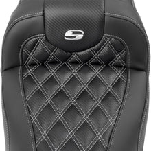 Saddlemen RoadSofa™ Seat - Carbon Fiber - Silver Stitch - FL/FX '23-'24 823-07-20605_1523826
