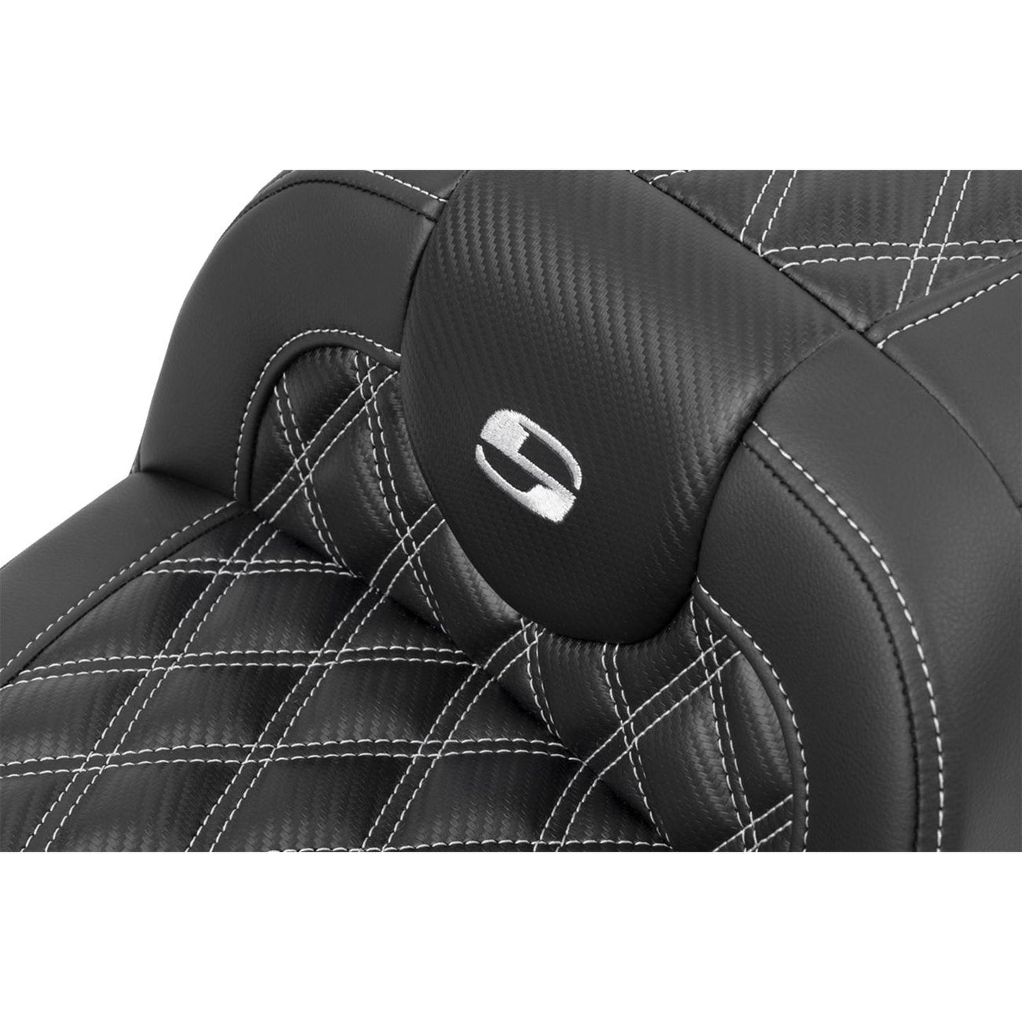 Saddlemen RoadSofa™ Seat - Carbon Fiber - Silver Stitch - FL/FX '23-'24 823-07-20605_1523827