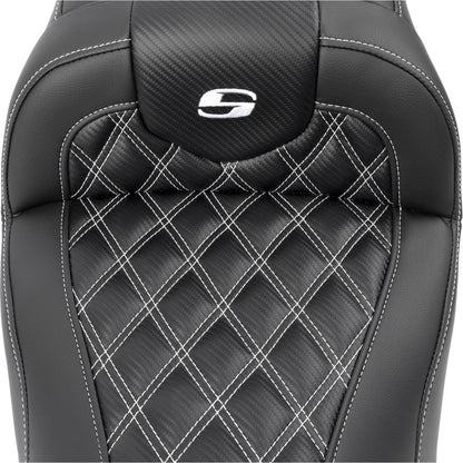 Saddlemen RoadSofa™ Seat - Carbon Fiber - White Stitch - FLTR/FLHX '23-'24 823-07-20606_1523829