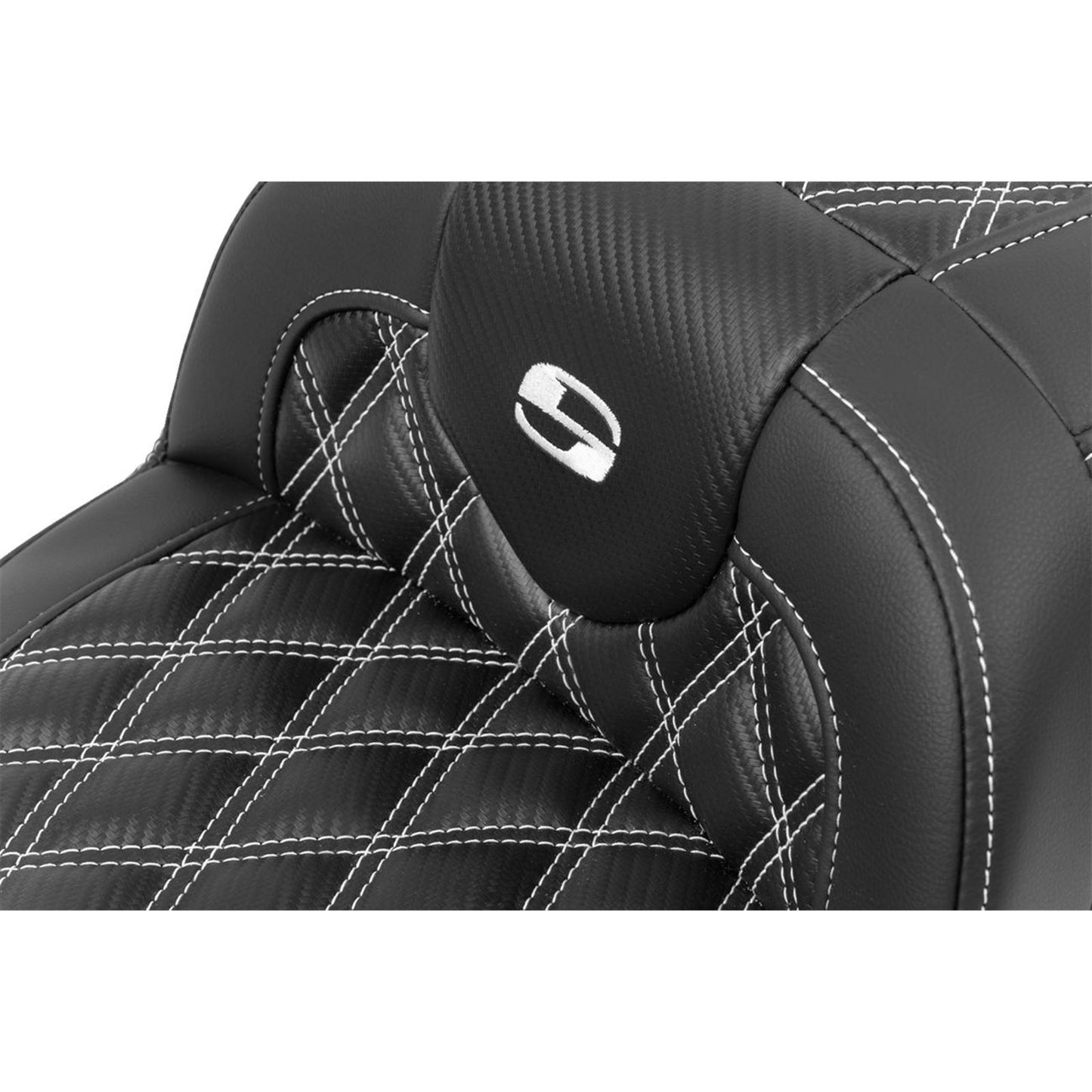 Saddlemen RoadSofa™ Seat - Carbon Fiber - White Stitch - FLTR/FLHX '23-'24 823-07-20606_1523831