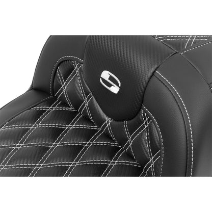 Saddlemen RoadSofa™ Seat - Carbon Fiber - White Stitch - FLTR/FLHX '23-'24 823-07-20606_1523831