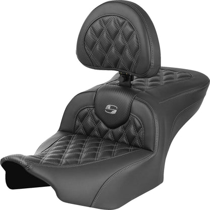 Saddlemen RoadSofa™ Seat - Carbon Fiber - Gray Stitch - FLTR/FLHX '23-'24 823-07-206B2_1523838