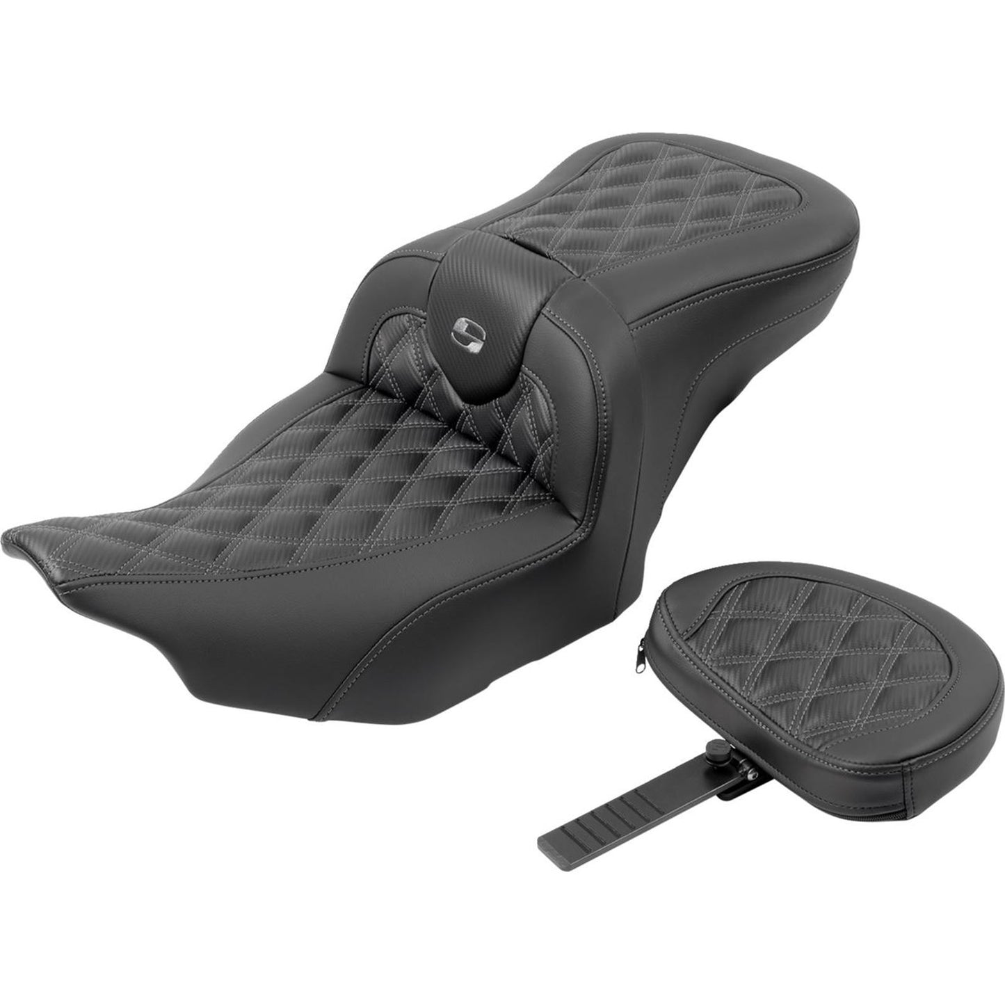 Saddlemen RoadSofa™ Seat - Carbon Fiber - Gray Stitch - FLTR/FLHX '23-'24 823-07-206B2_1523819