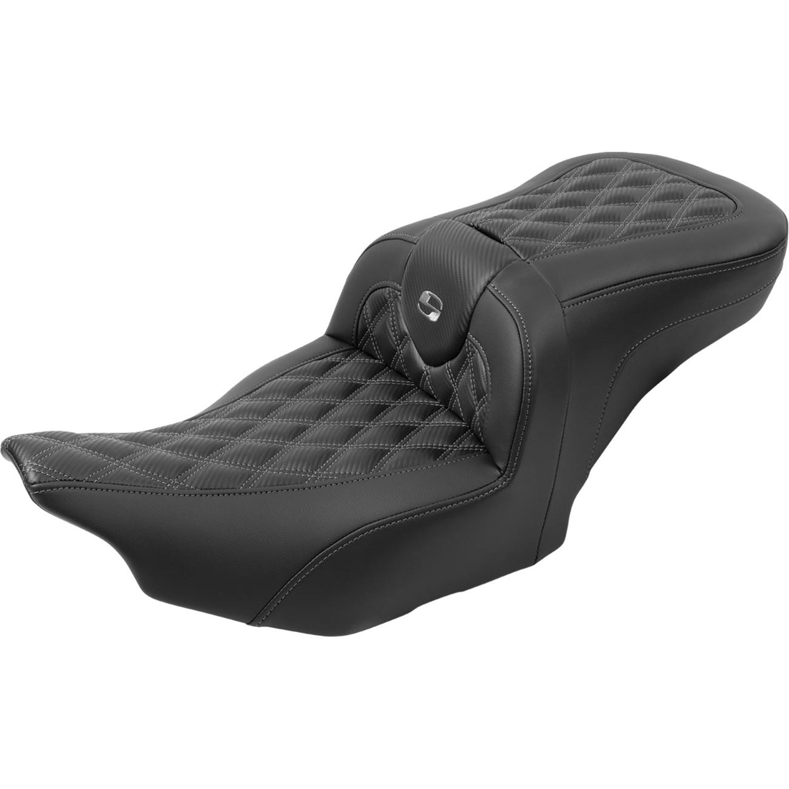 Saddlemen RoadSofa™ Seat - Carbon Fiber - Gray Stitch - FLTR/FLHX '23-'24 823-07-206B2_1523915