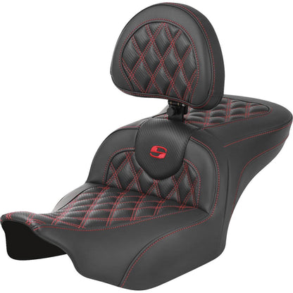 Saddlemen RoadSofa™ Seat - Carbon Fiber - Red Stitch - FLTR/FLHX '23-'24 823-07-206B4_1523884