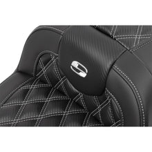 Saddlemen RoadSofa™ Seat - w/Backrest - Carbon Fiber - Lattice/Silver Stitch 823-07-206B5_1523882
