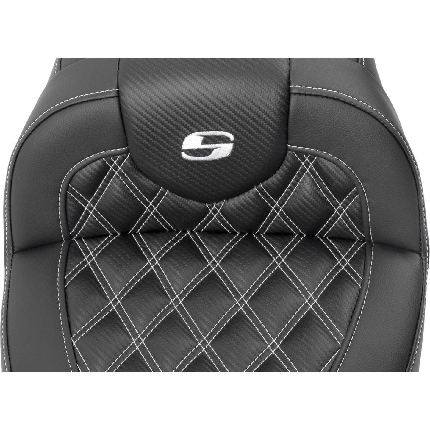 Saddlemen RoadSofa™ Seat - Carbon Fiber - White Stitch - FLTR/FLHX '23-'24 823-07-206B6_1523873
