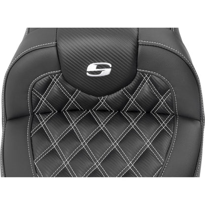 Saddlemen RoadSofa™ Seat - Carbon Fiber - White Stitch - FLTR/FLHX '23-'24 823-07-206B6_1523873