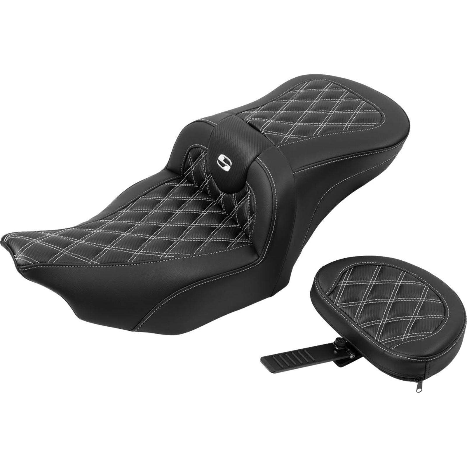 Saddlemen RoadSofa™ Seat - Carbon Fiber - White Stitch - FLTR/FLHX '23-'24 823-07-206B6_1523872