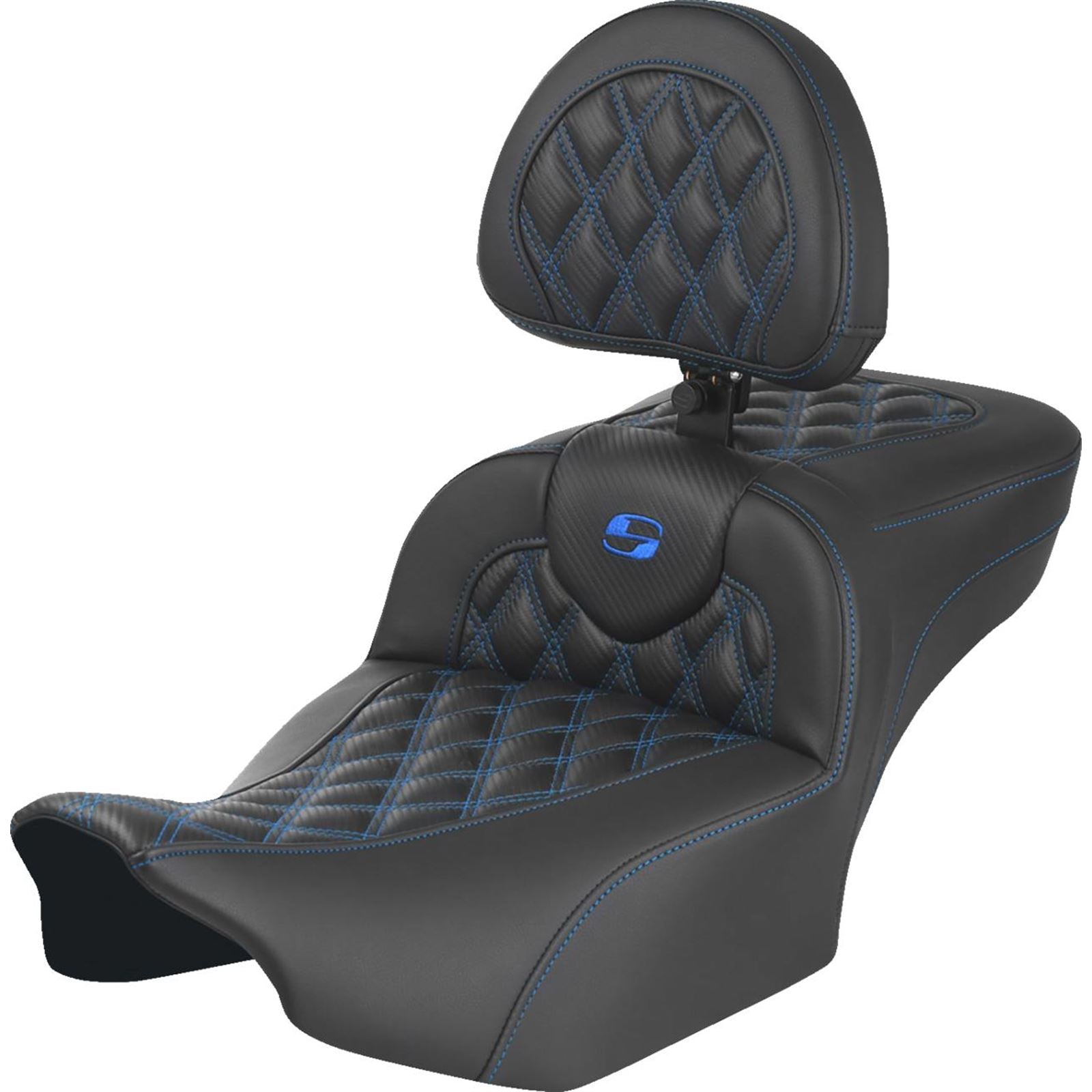Saddlemen Roadsofa™ Extended Reach Seat - Blue Stitch - FLTR/FLHX '23-'24 823-07-207B1_1523867