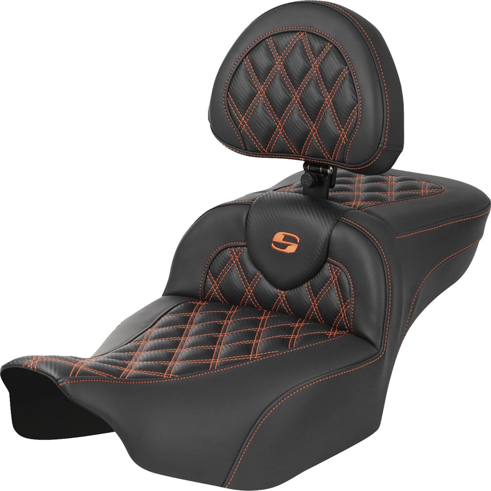 Saddlemen Roadsofa™ Extended Reach Seat - Orange Stitch - FLTR/FLHX '23-'24 823-07-207B3_1523913
