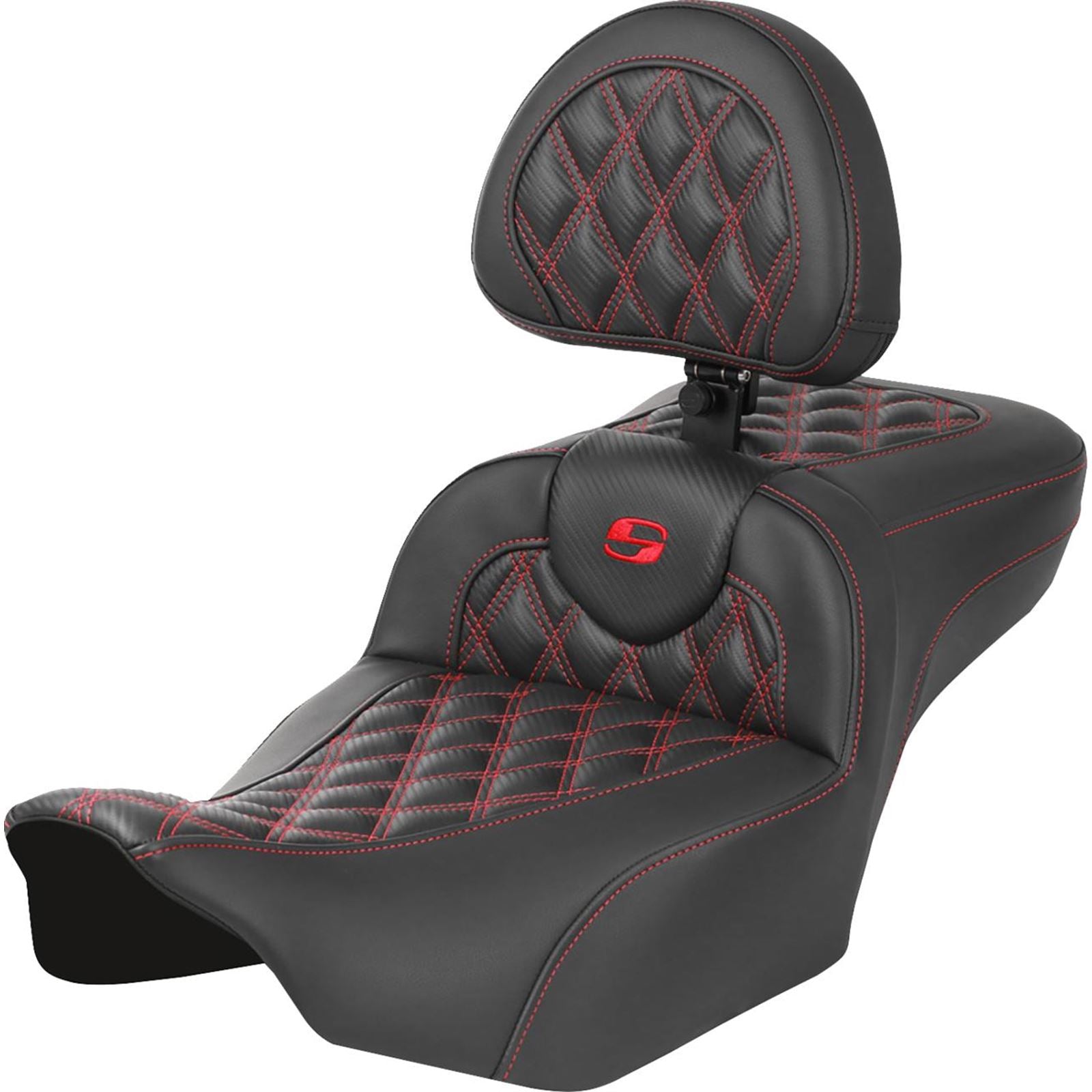Saddlemen Roadsofa™ Extended Reach Seat - Red Stitch - FLTR/FLHX '23-'24 823-07-207B4_1523912
