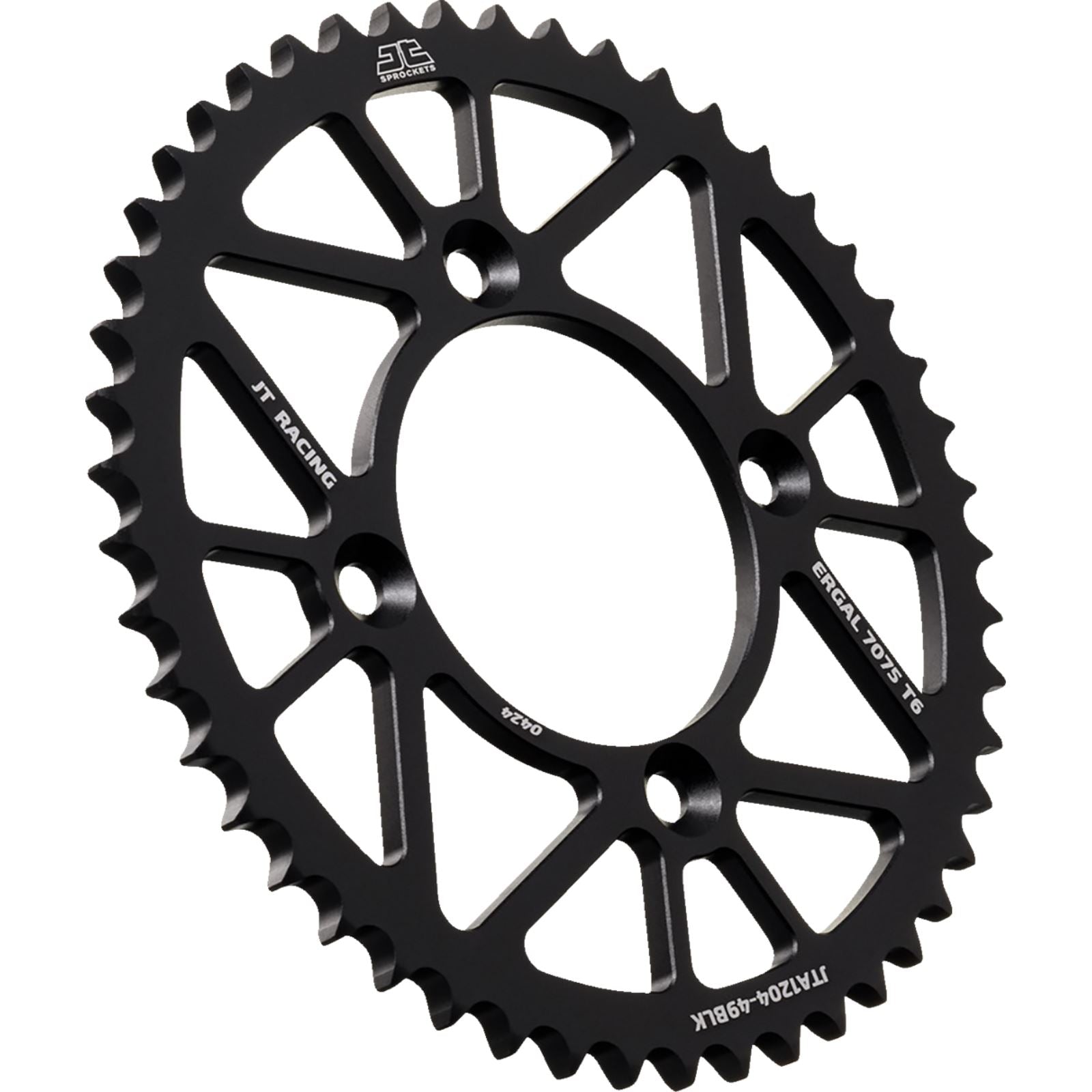 JT Sprockets Rear Sprocket - Aluminum - 49 Tooth - Black fits Honda CRF 125FB JTA1204.49BLK_1486095