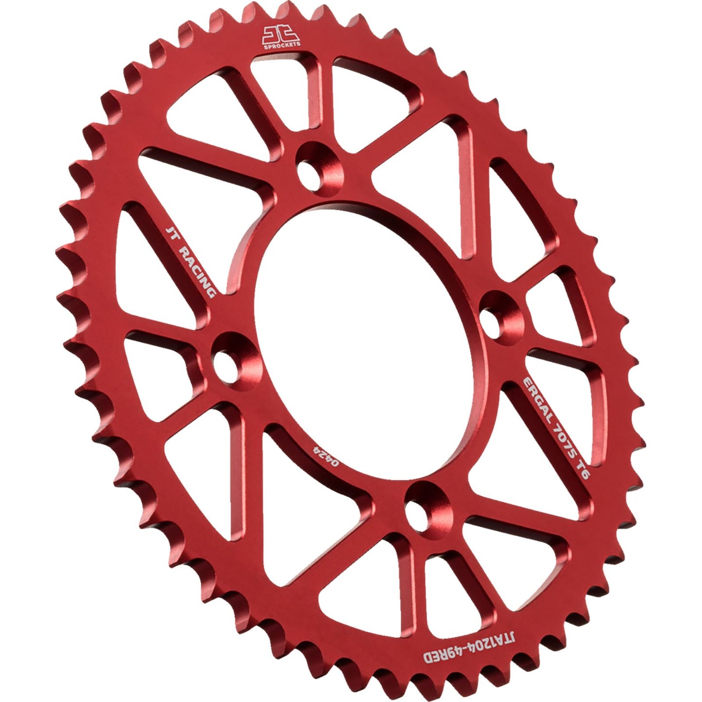 JT Sprockets Rear Sprocket - Aluminum - 49 Tooth - Red fits Honda CRF 125FB JTA1204.49RED_1486096