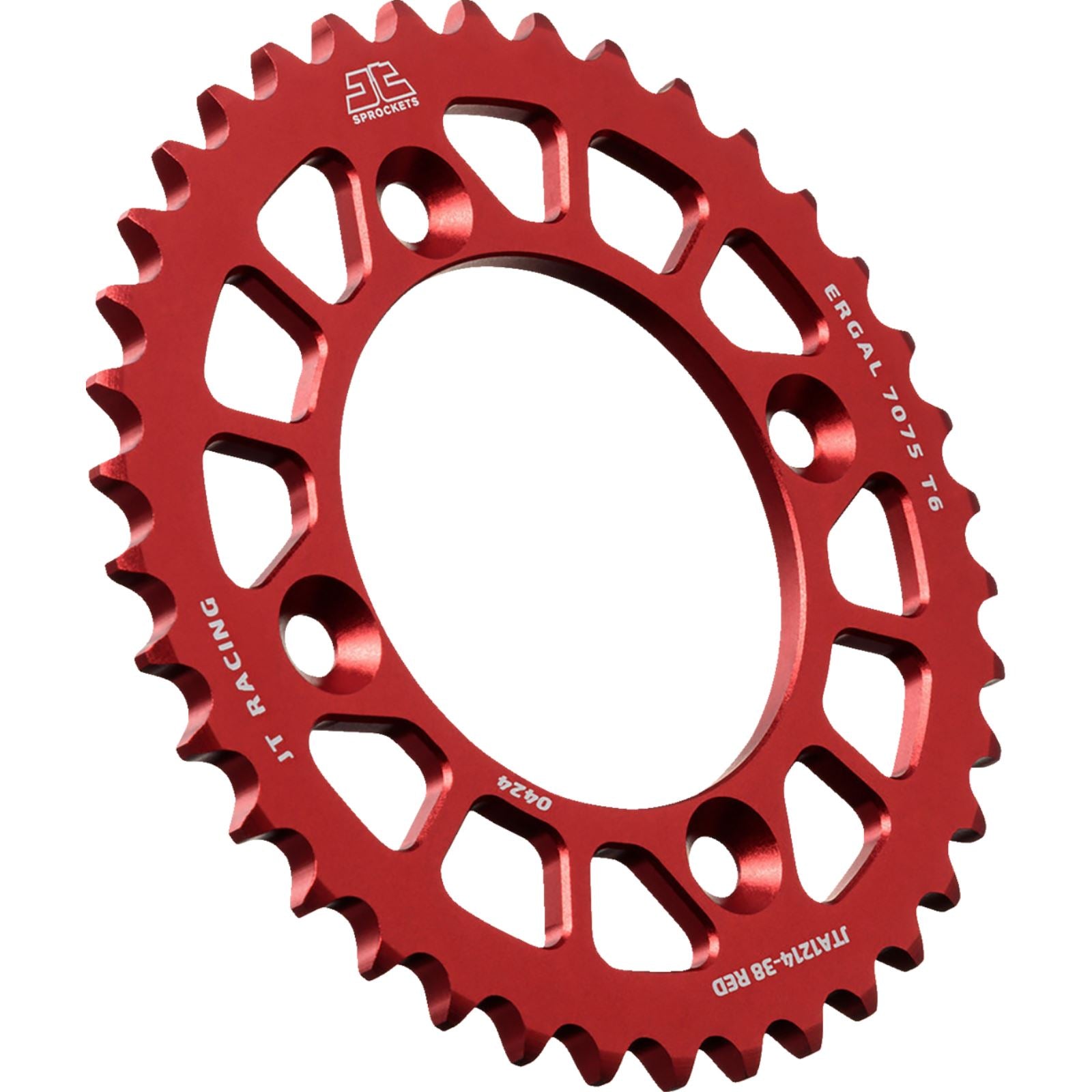 JT Sprockets Rear Sprocket - Aluminum - 38 Tooth - Red fits Honda CRF 110F JTA1214.38RED_1486098