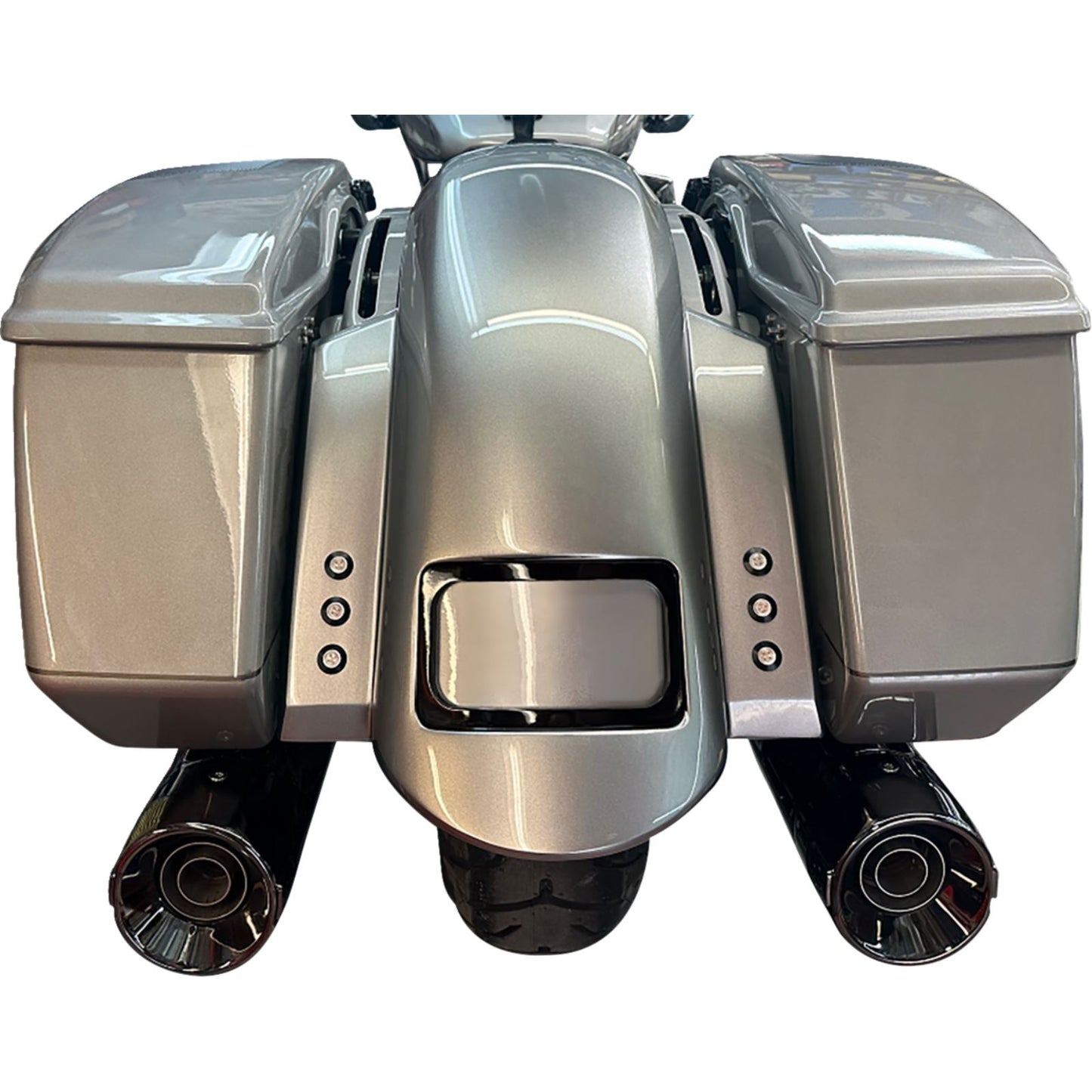 Paul Yaffe's Bagger Nation Short Rear Fender W/Black Plate Frame-3 Sets/Thunder Bolts [MPN: RF-SS-3-THNDR-BLT-B]_1486103