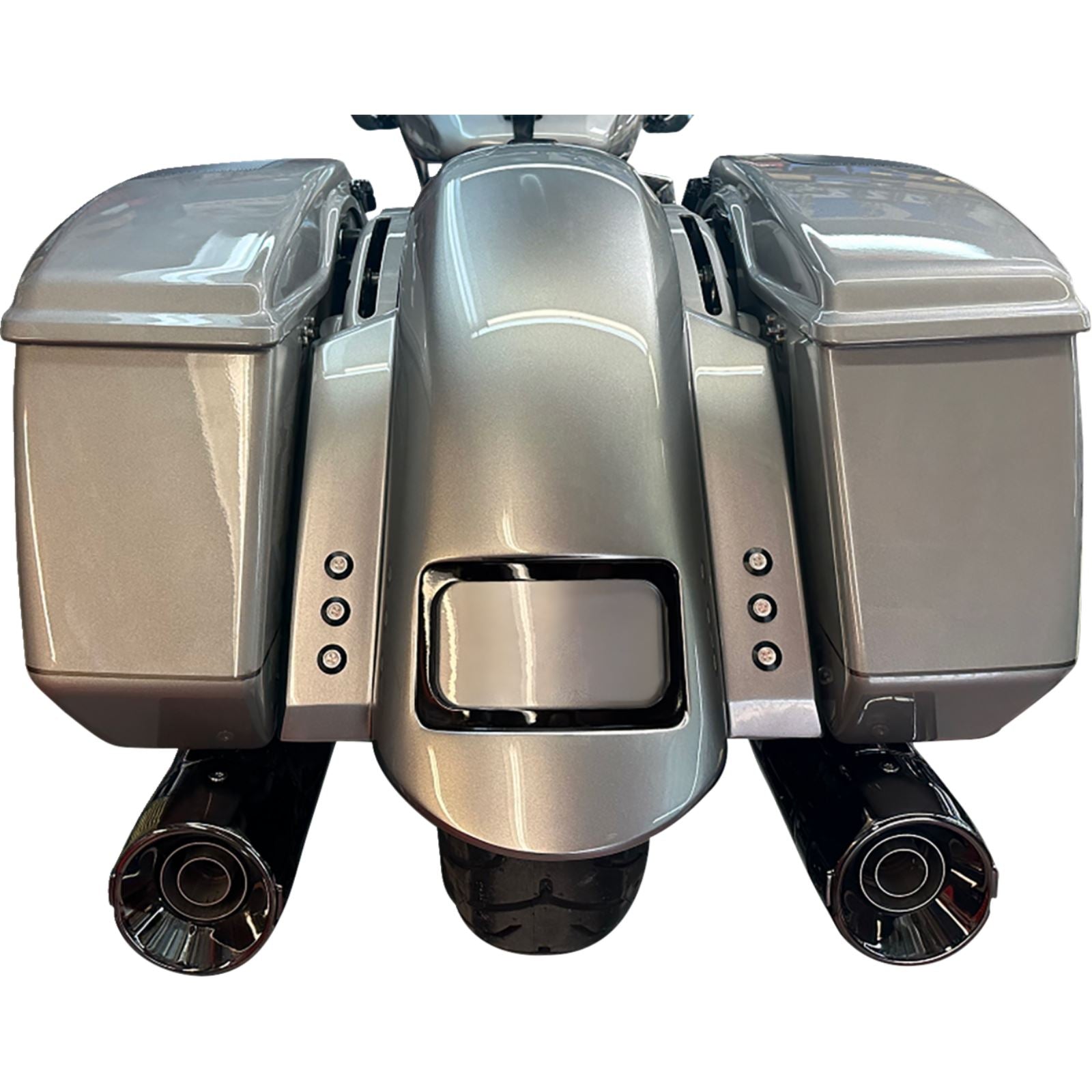 Paul Yaffe's Bagger Nation Short Rear Fender W/Black Plate Frame-3 Sets/Thunder Bolts [MPN: RF-SS-3-THNDR-BLT-B]_1486103