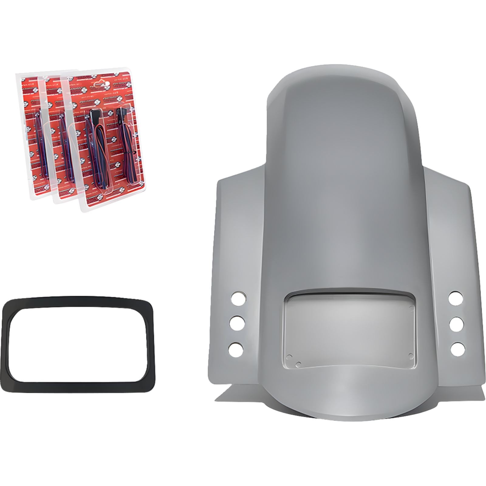Paul Yaffe's Bagger Nation Short Rear Fender W/Black Plate Frame-3 Sets/Thunder Bolts [MPN: RF-SS-3-THNDR-BLT-B]_1486104