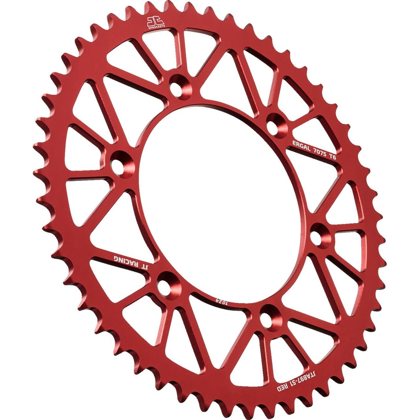 JT Sprockets Rear Sprocket - Al 51T - Red for Gas Gas/Husqvarna/Husaberg/KTM JTA897.51RED_1523909