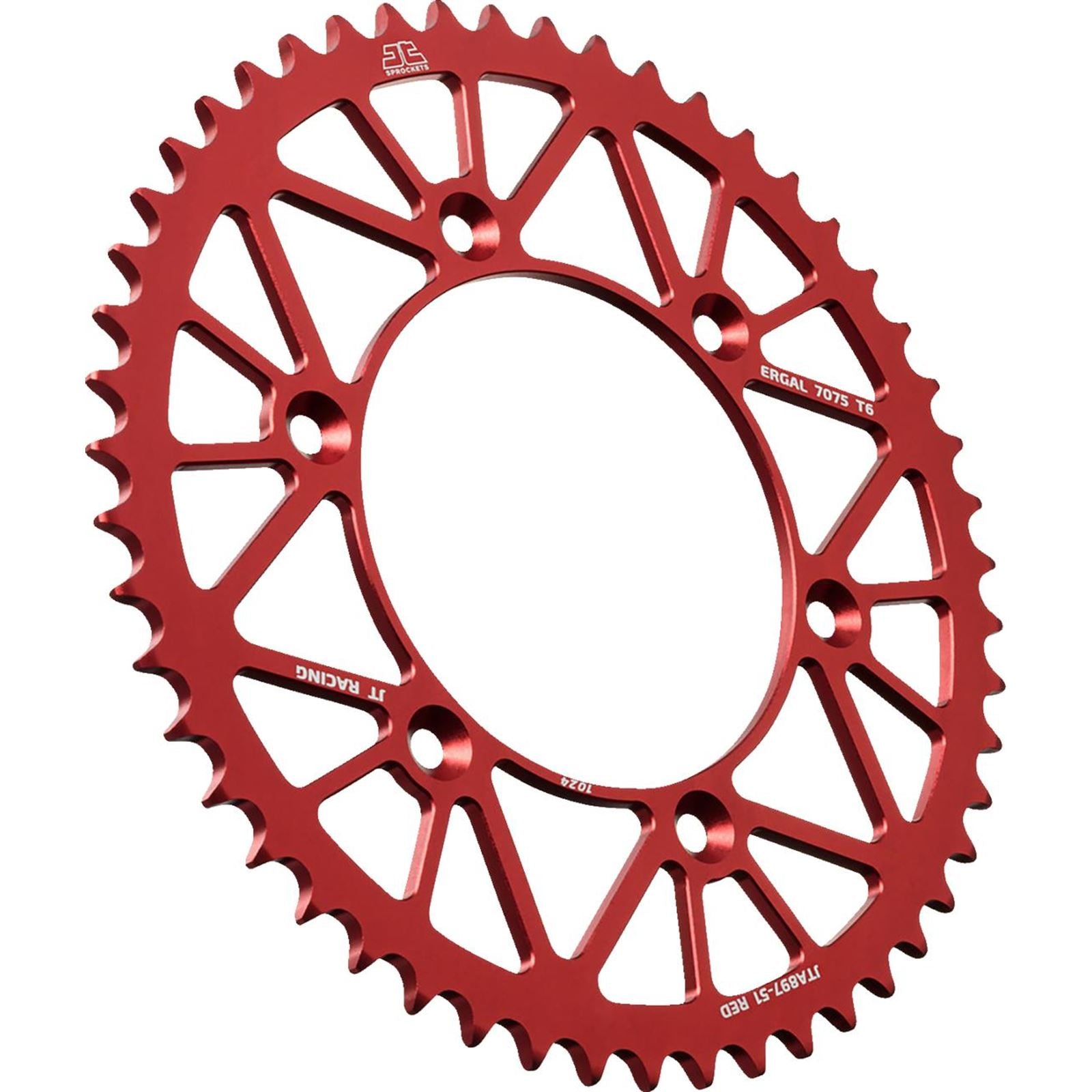 JT Sprockets Rear Sprocket - Al 51T - Red for Gas Gas/Husqvarna/Husaberg/KTM JTA897.51RED_1523909