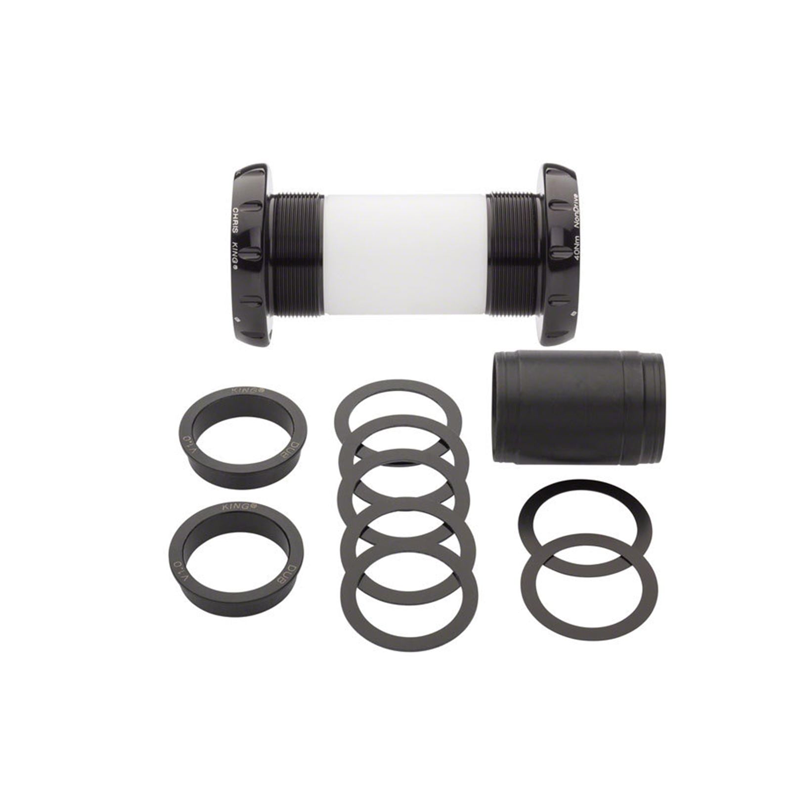 Chris King ThreadFit 30 Bottom Bracket with Fit Kit 2 English, For DUB Road, Black [MPN: FB0811-2]_1917533