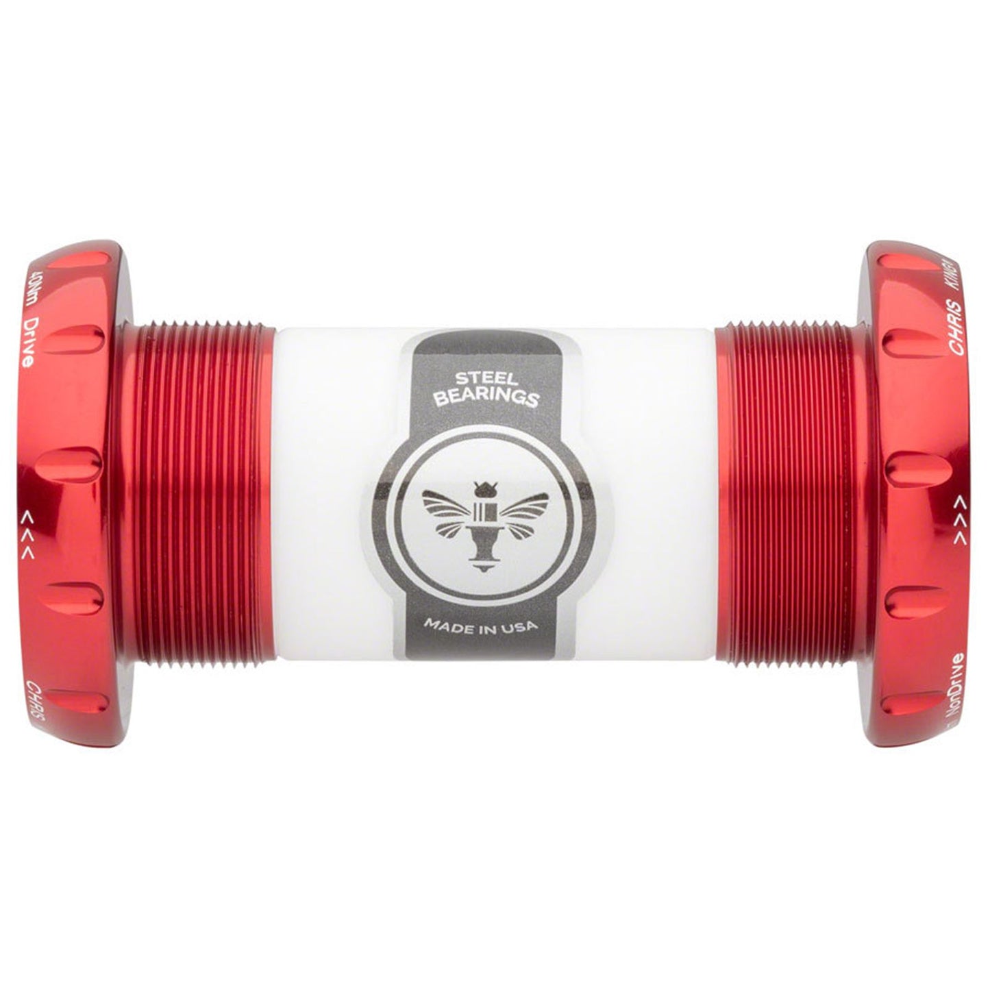 Chris King ThreadFit 30 Bottom Bracket with Fit Kit 2 - English, For DUB Road, Red [MPN: FR0811-2]_1953710