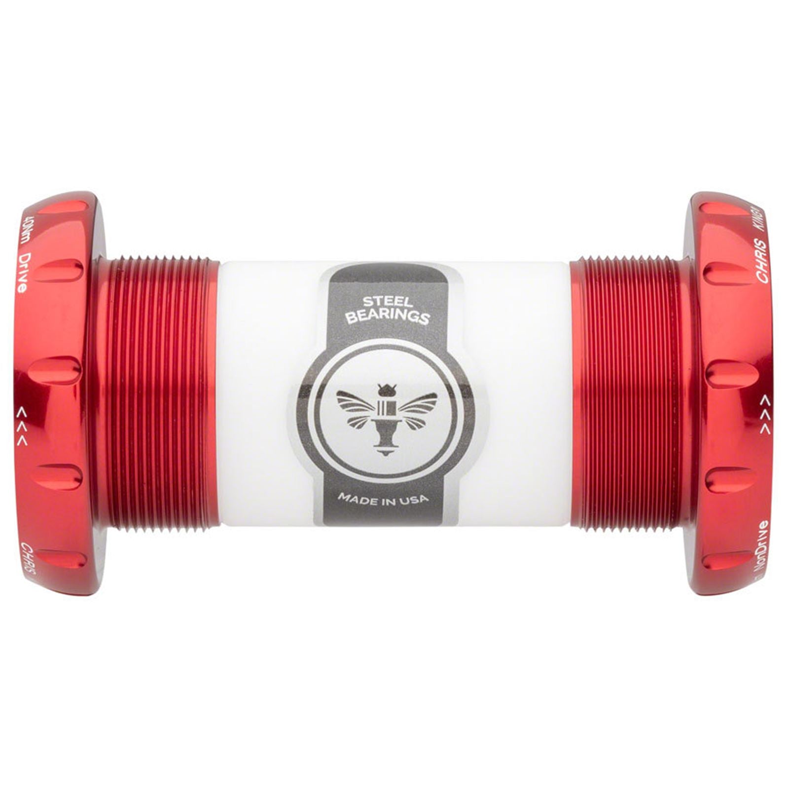 Chris King ThreadFit 30 Bottom Bracket with Fit Kit 2 - English, For DUB Road, Red [MPN: FR0811-2]_1953710