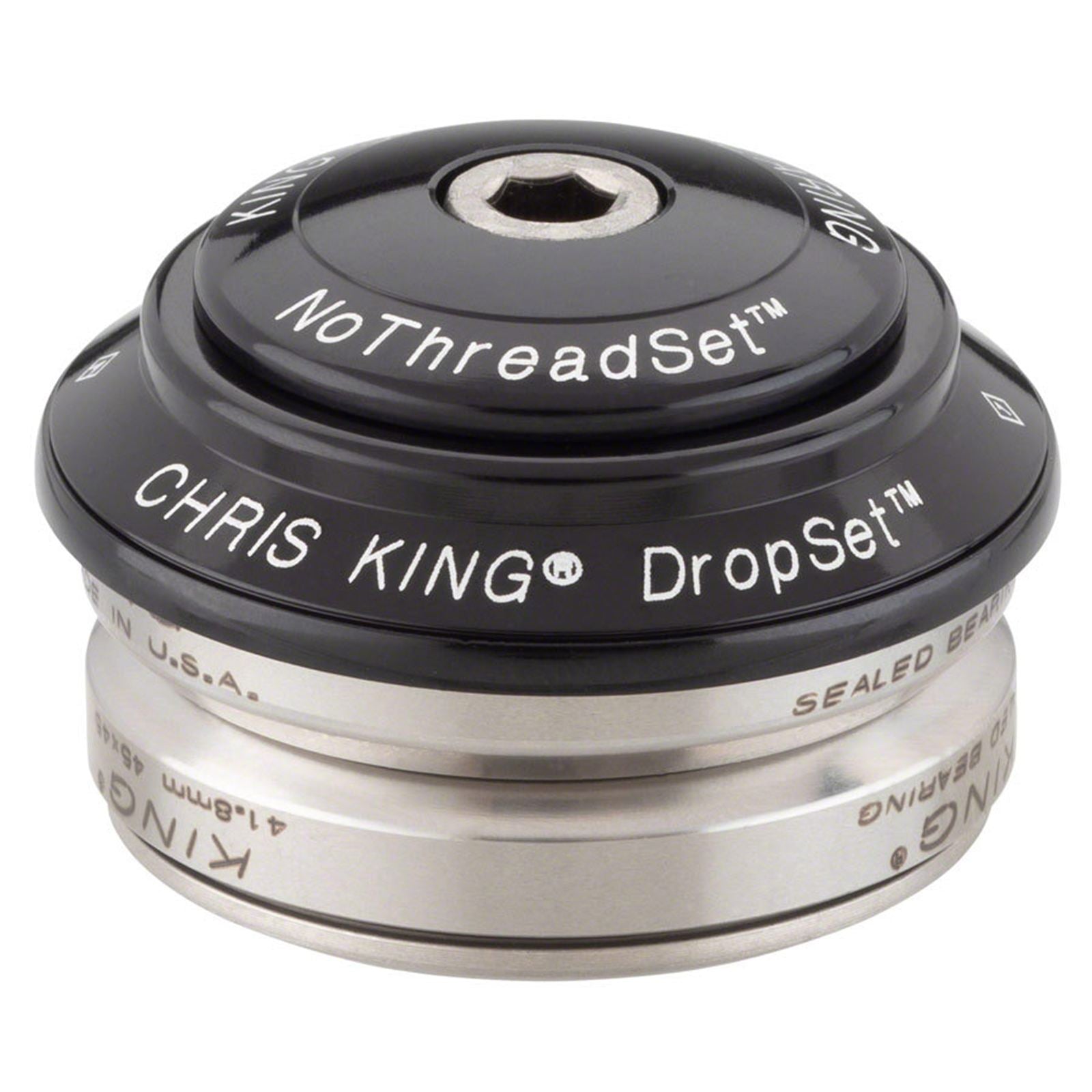 Chris King DropSet 4 Headset - 1-1/8", 42/42mm, 45 Deg, Black [MPN: CCB1]_1924431