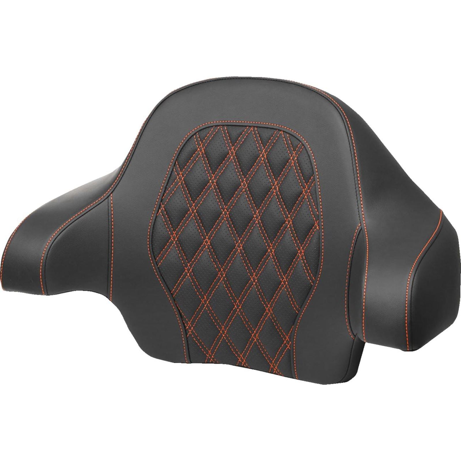 Saddlemen Tour-Pak® Backrest Pad - Lattice Stitch - Orange Stitch FL '14-'24 814-07-15003_1501313