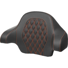 Saddlemen Tour-Pak® Backrest Pad - Lattice Stitch - Orange Stitch FL '14-'24 814-07-15003_1501313