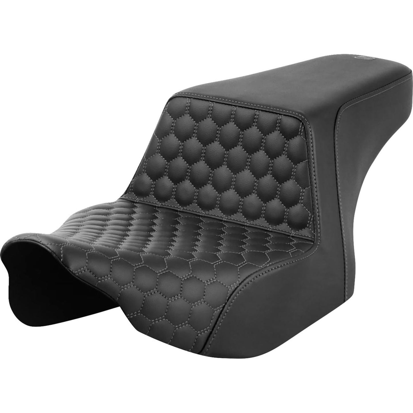Saddlemen Step-Up Seat - Front Honeycomb - Gray Stitching - FL '23-'24 823-07-17702_1492582