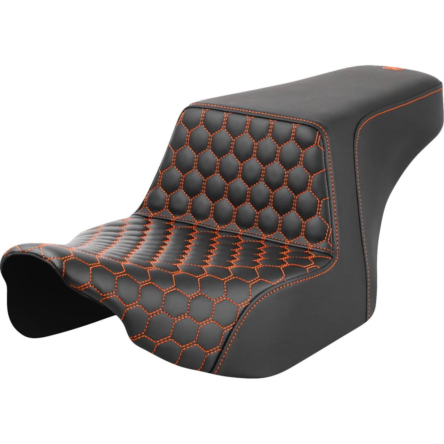 Saddlemen Step-Up Seat - Front Honeycomb - Orange Stitching - FL '23-'24 823-07-17703_1492583