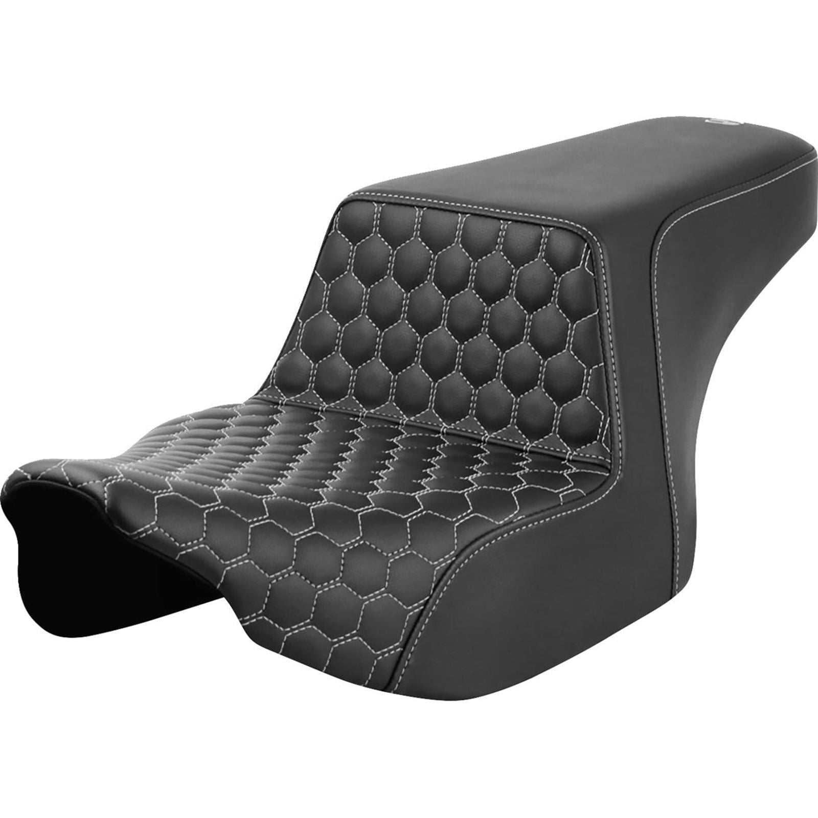 Saddlemen Step-Up Seat - Front Honeycomb - Silver Stitching - FL '23-'24 823-07-17705_1492585
