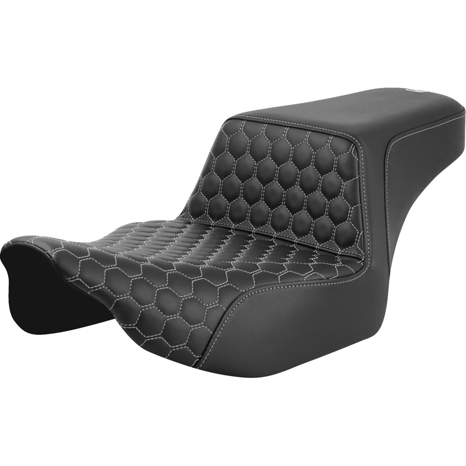 Saddlemen Step-Up Seat Extended Reach Front Honeycomb/Silver Stitch FL 23-24 823-07-17805_1492592