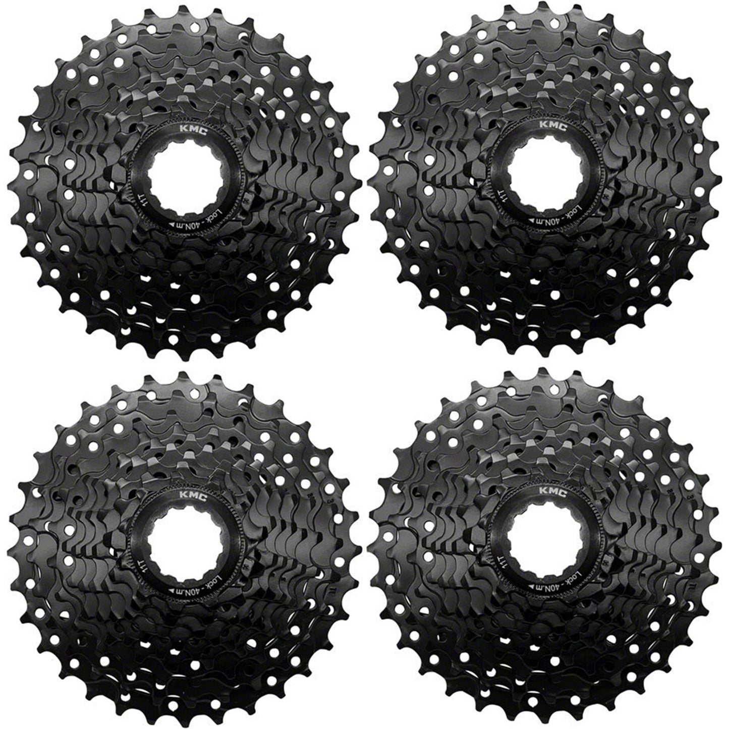 KMC REACT Cassette - 9-Speed, 11-32t, HG Driver Compatible, Black, 4 pk. [MPN: CSTE00493]_1923249